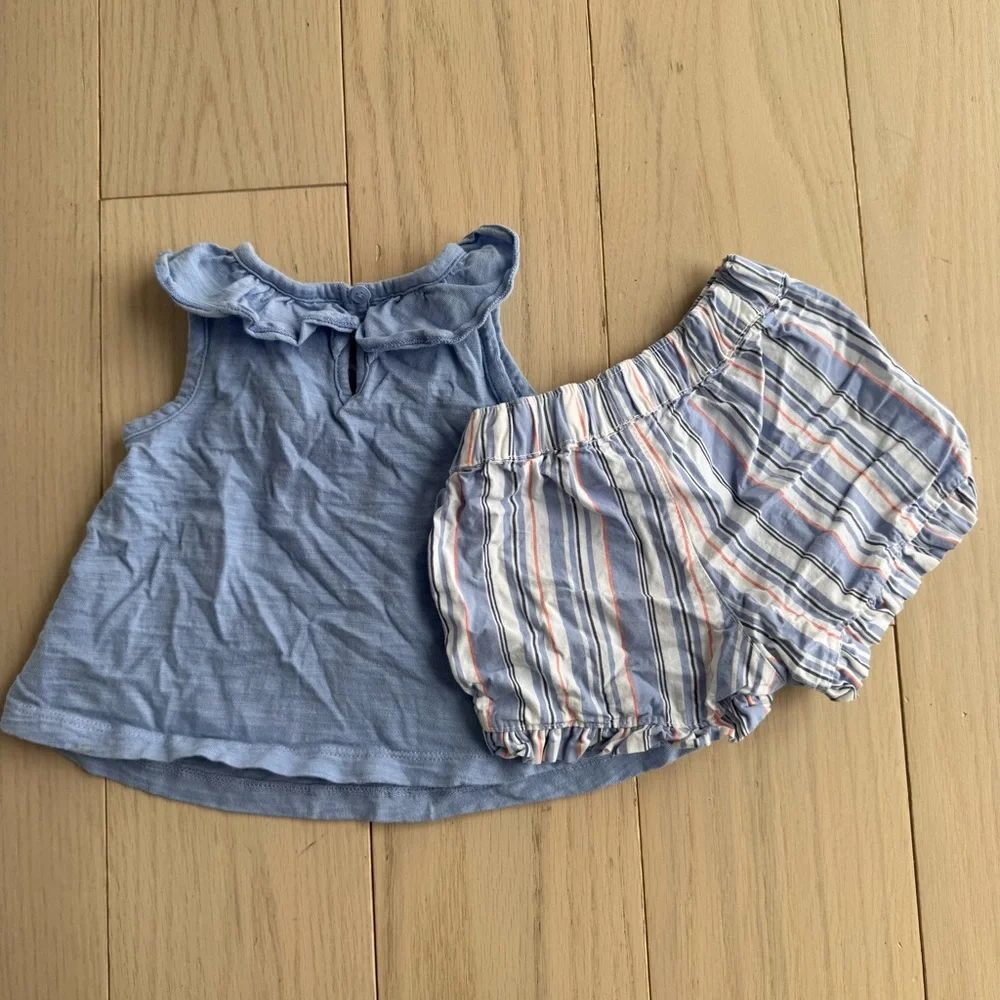 Carters Blue and Striped Kids Outfit Set 12M